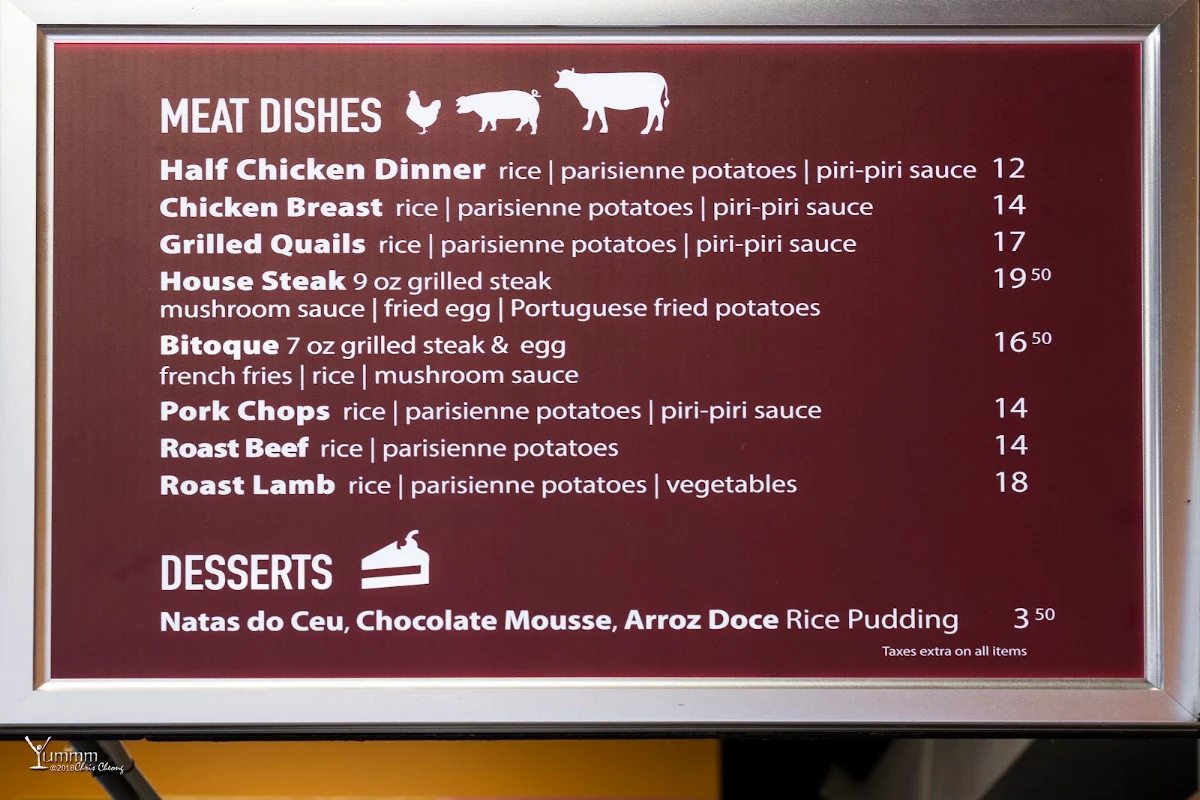 Menu, Churrasco of Portugal