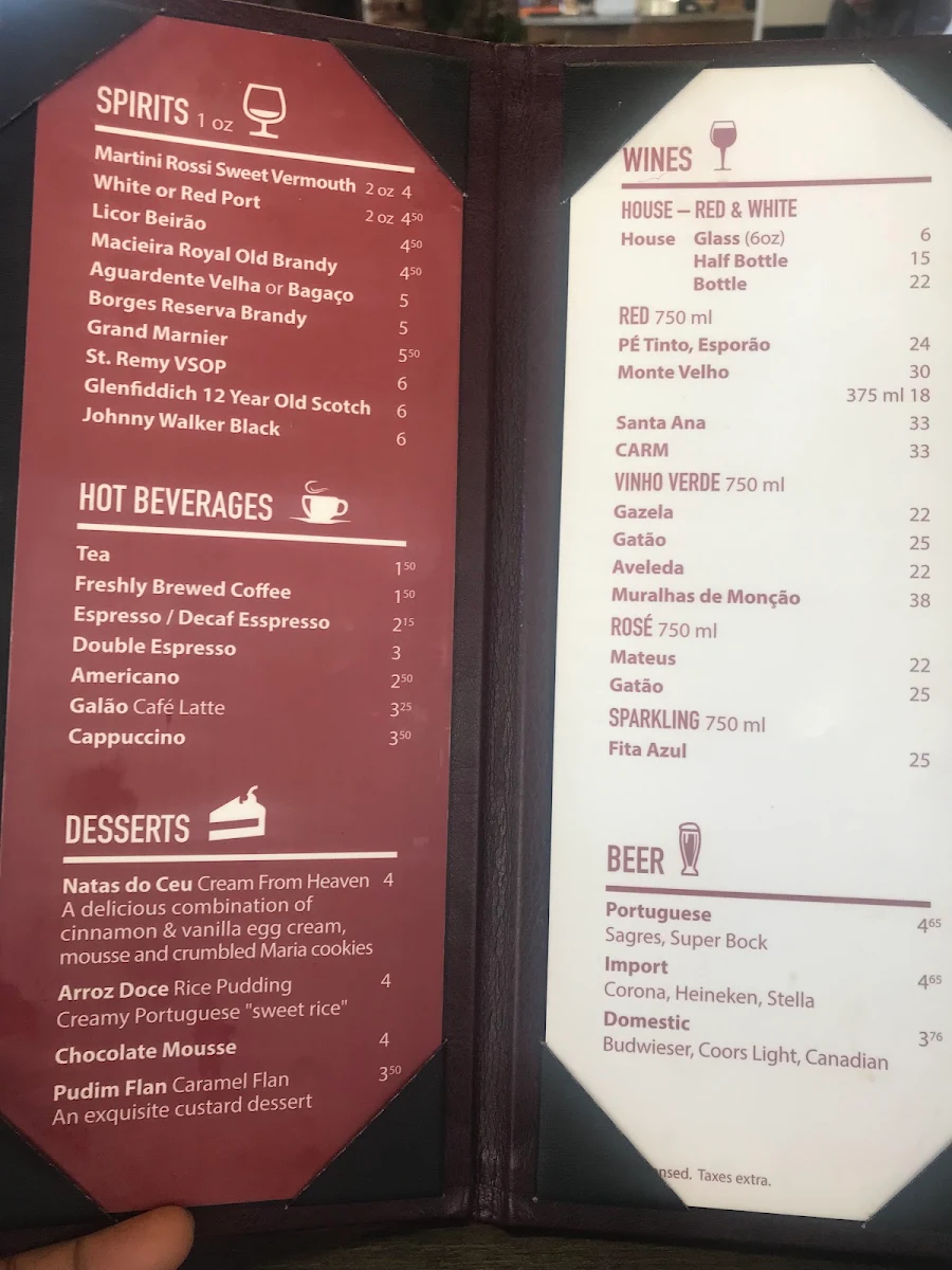 Menu, Churrasco of Portugal