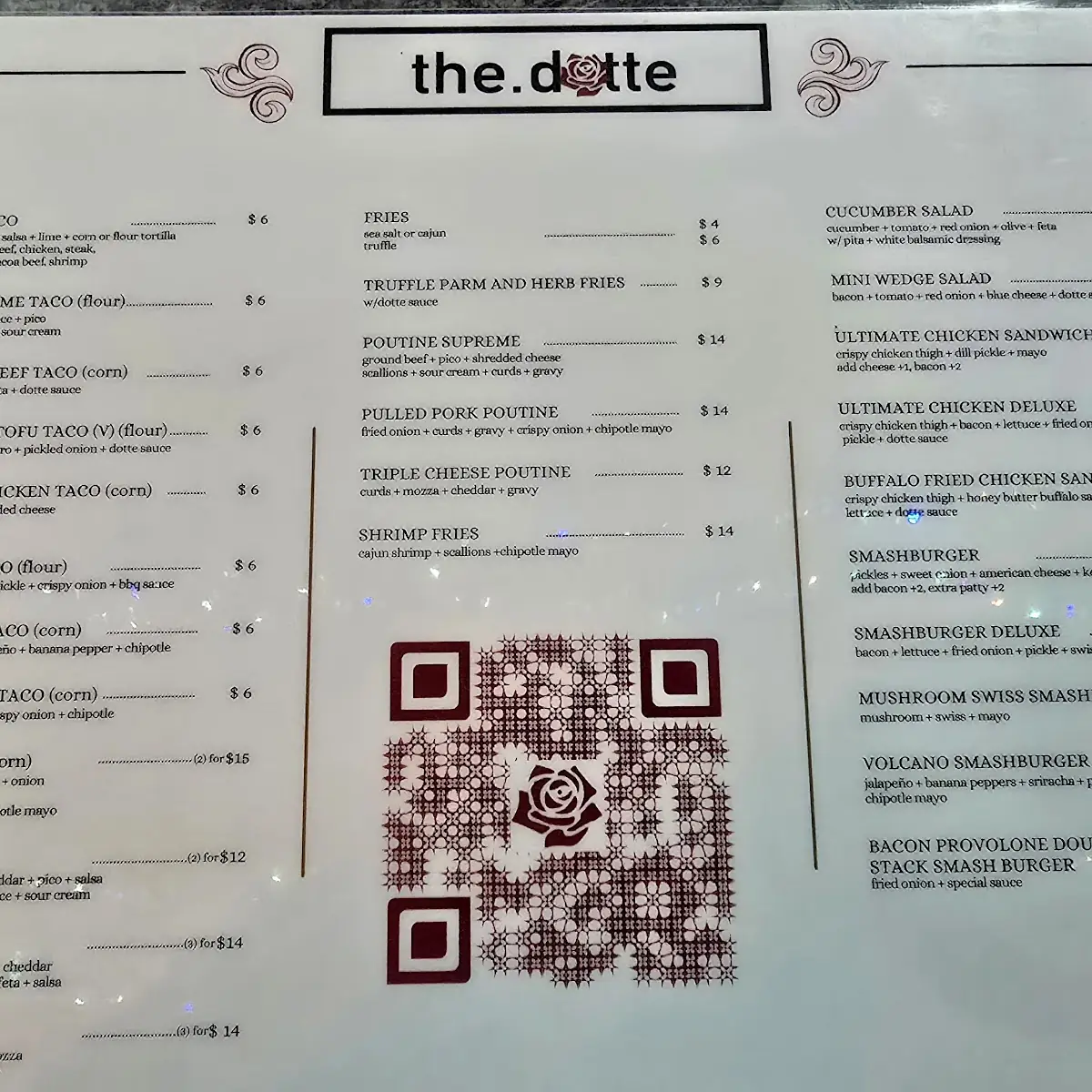 Menu, the dotte