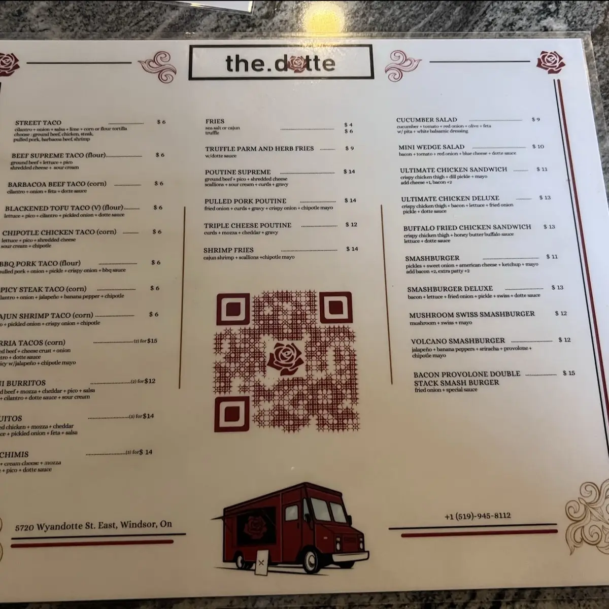 Menu, the dotte