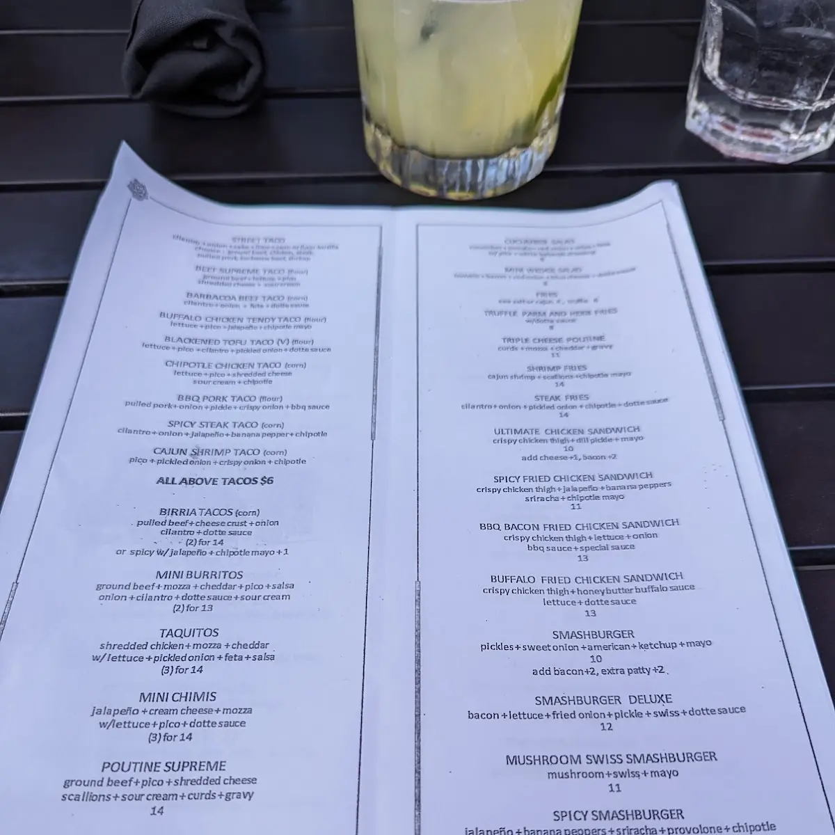 Menu, the dotte