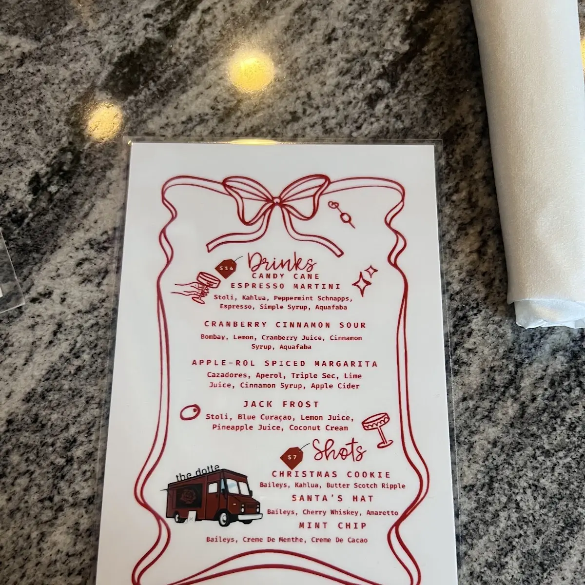 Menu, the dotte