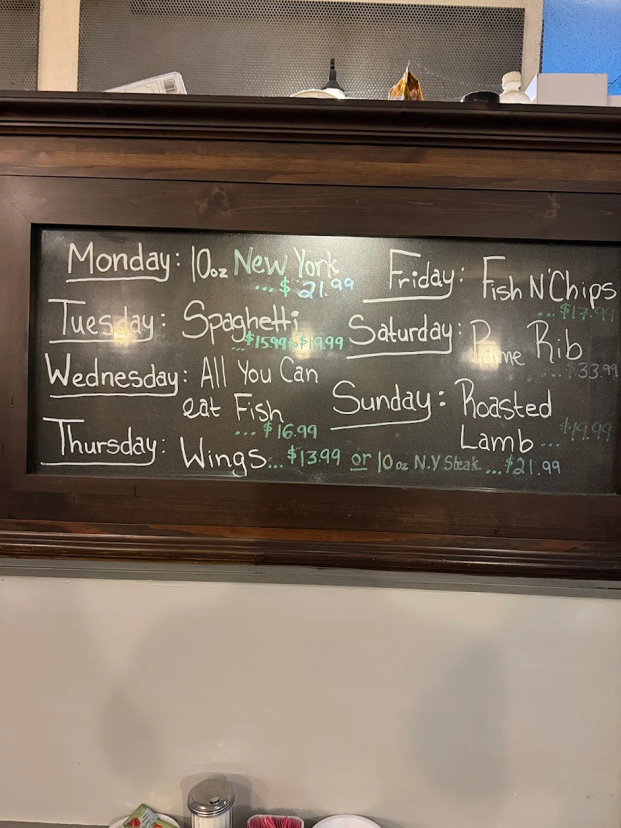 Menu, Phil's Family Restaurant