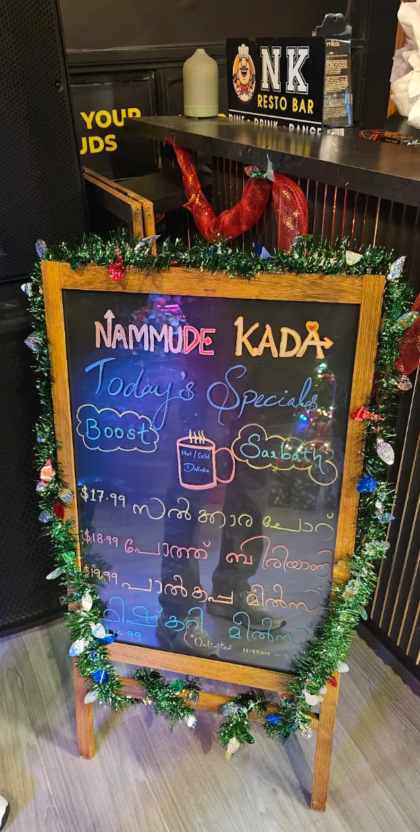 Menu, Nammude Kada Restaurant & Bar / Club 410