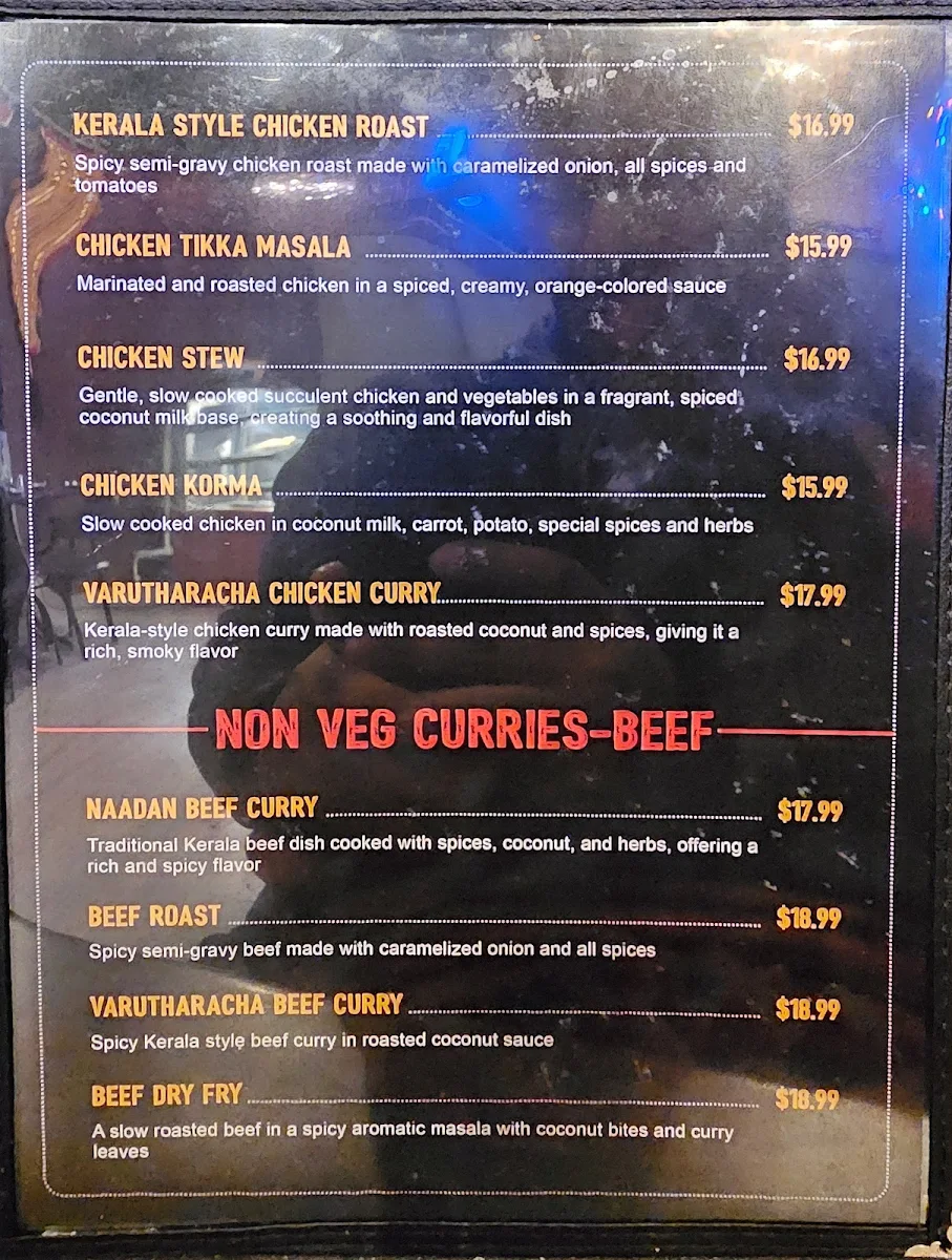 Menu, Nammude Kada Restaurant & Bar / Club 410