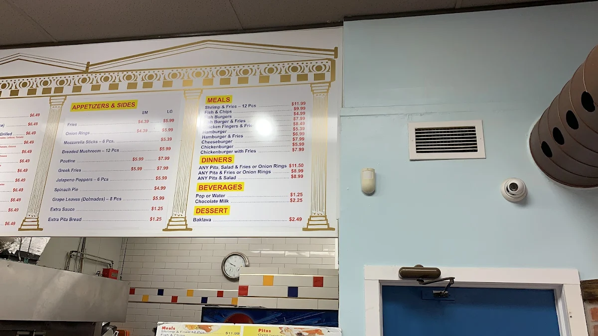 Menu, Greek Pitas Restaurant & Submarines