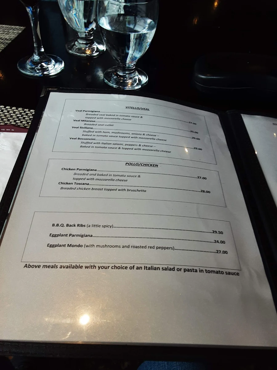 Menu, Paradise Restaurant