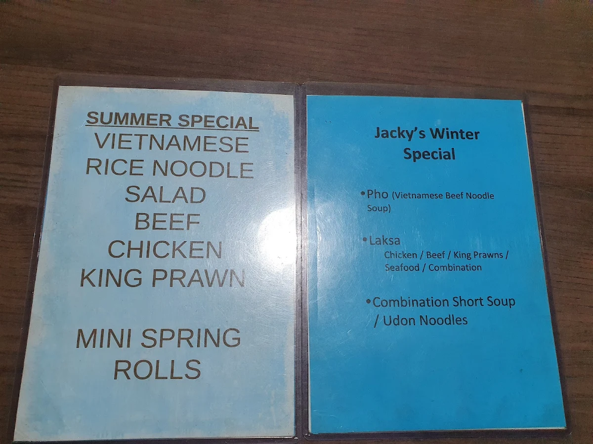 Menu, Jacky's modern asian