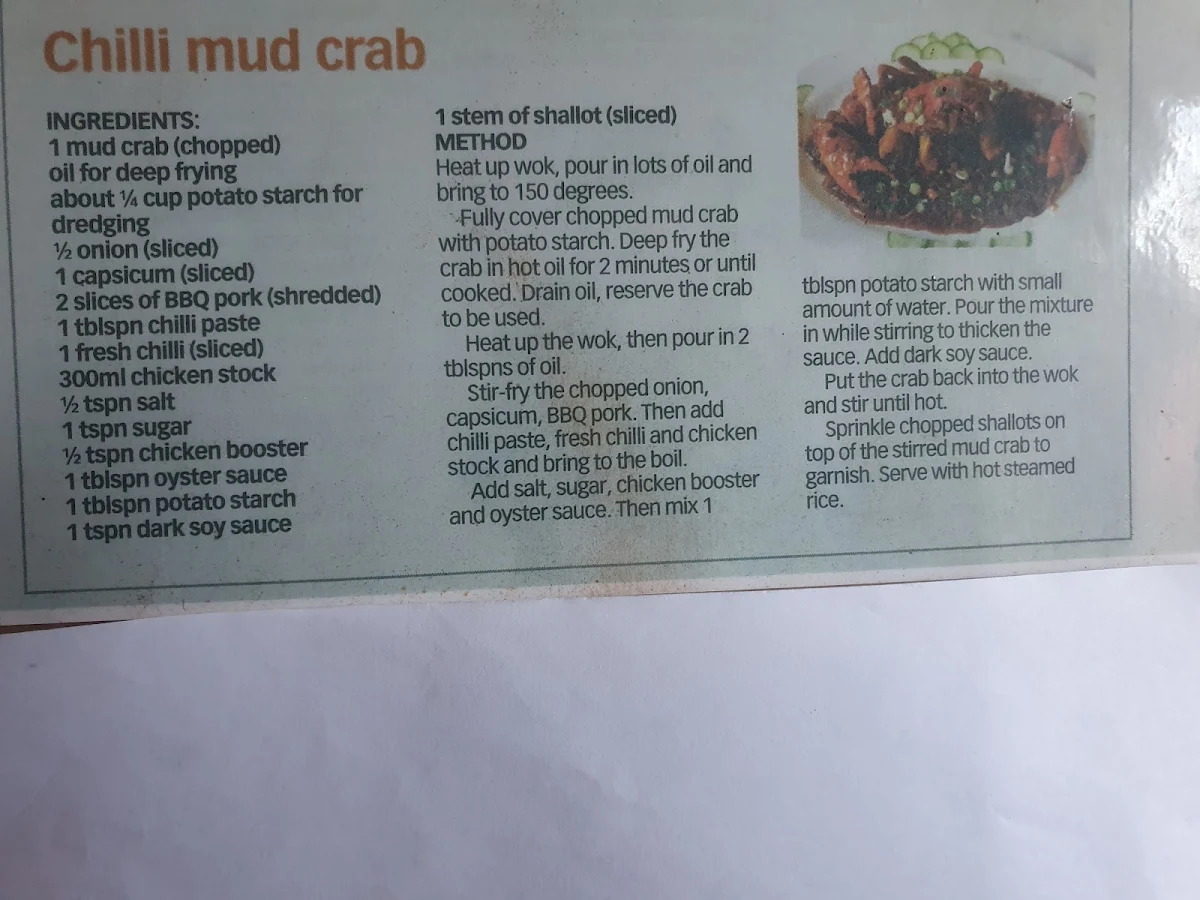 Menu, Jacky's modern asian