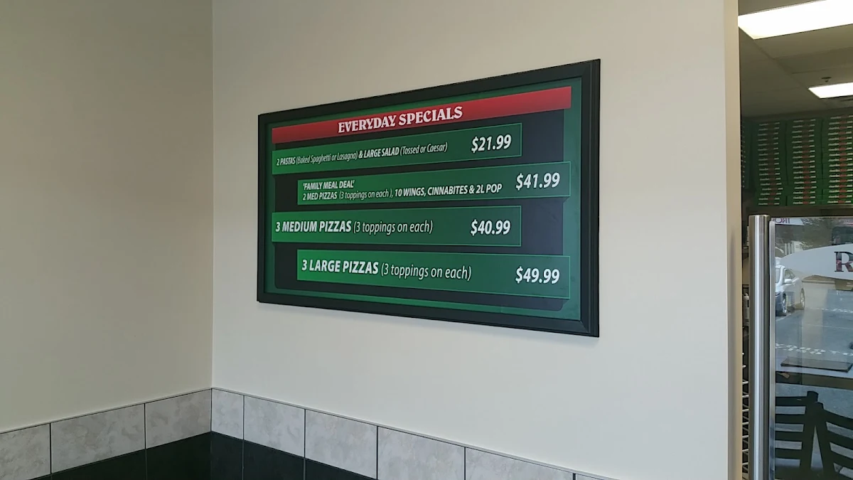 Menu, Ricardo's Pizza