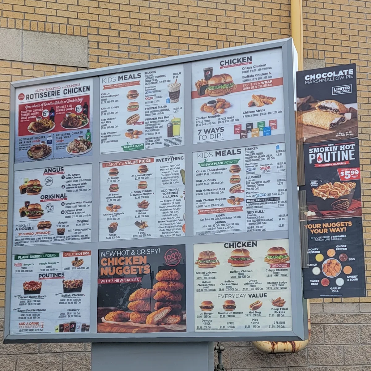 Menu, Harvey's