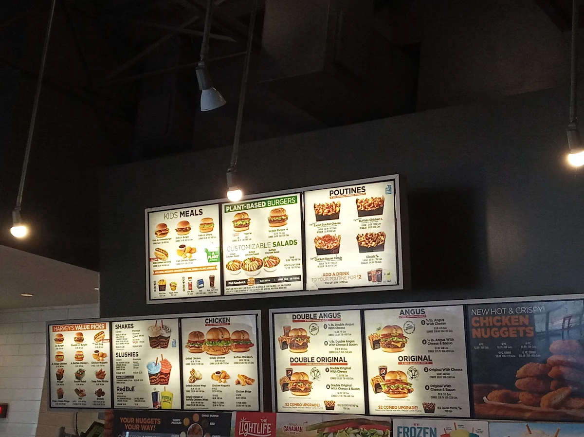 Menu, Harvey's