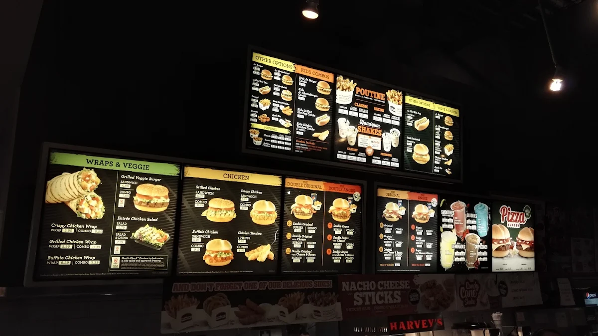 Menu, Harvey's