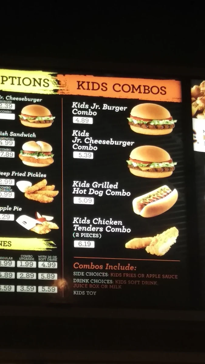 Menu, Harvey's