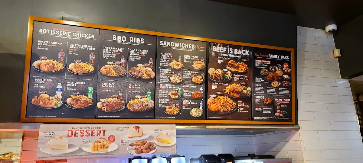 Menu, Harvey's
