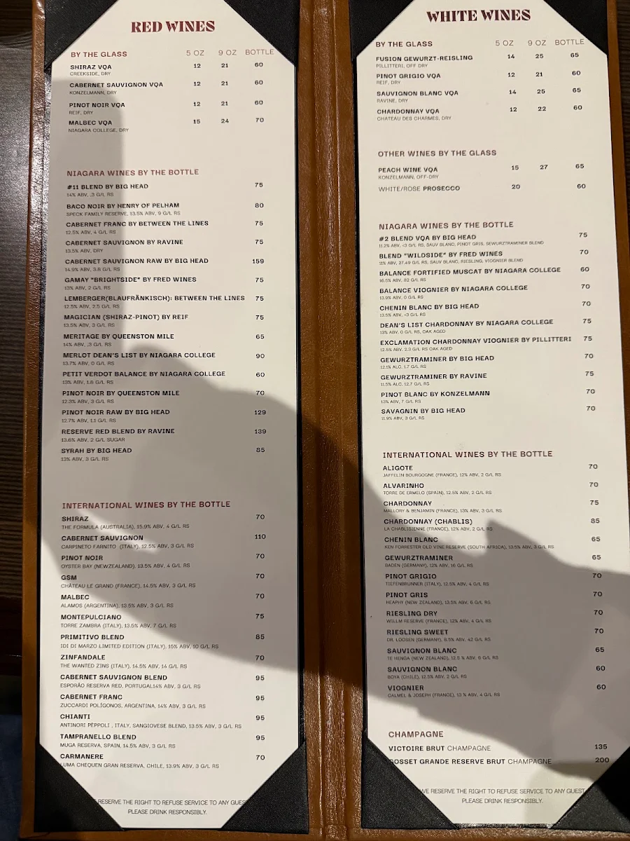 Menu, Aura On The Lake