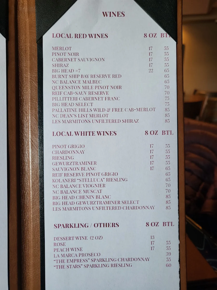 Menu, Aura On The Lake
