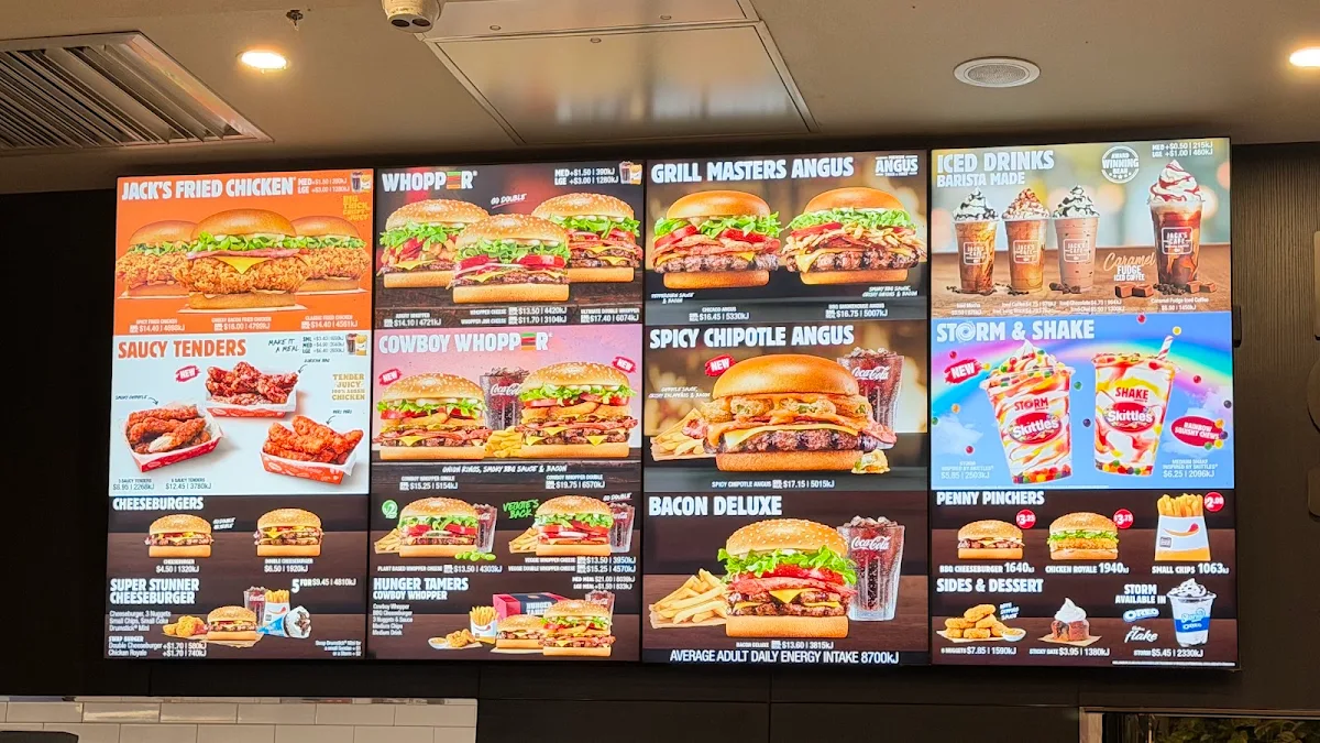 Menu, Hungry Jack's Burgers La Trobe