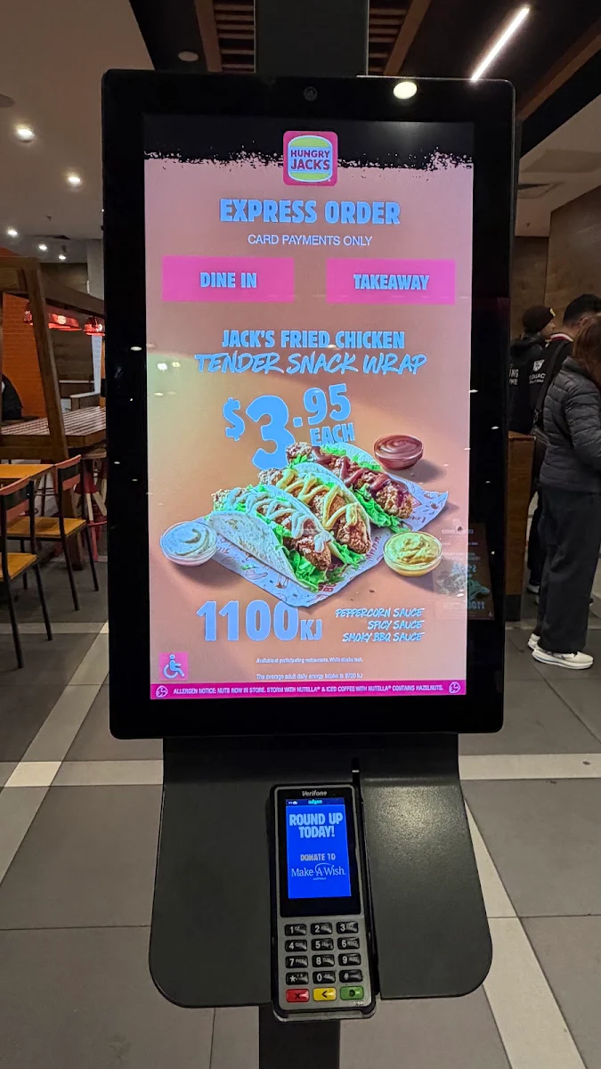 Menu, Hungry Jack's Burgers La Trobe