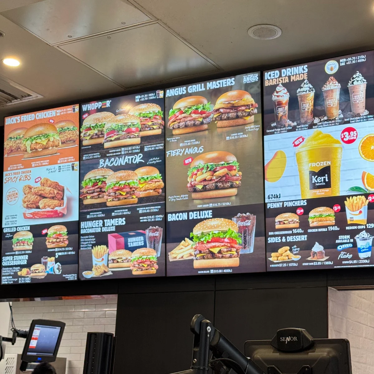 Menu, Hungry Jack's Burgers La Trobe