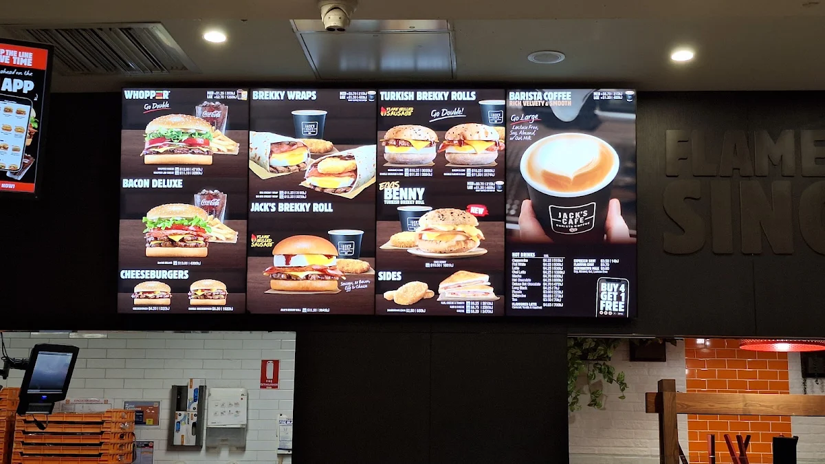 Menu, Hungry Jack's Burgers La Trobe