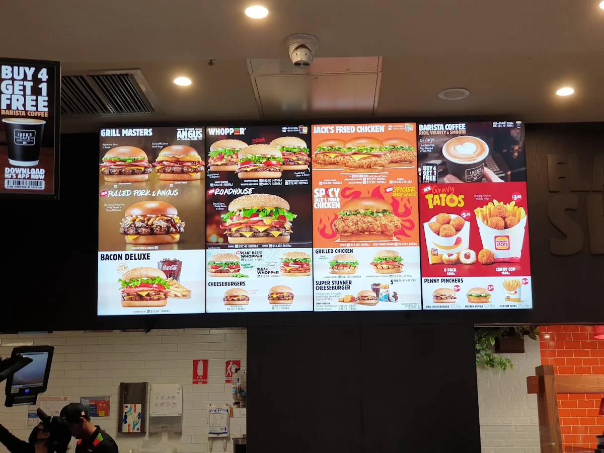 Menu, Hungry Jack's Burgers La Trobe