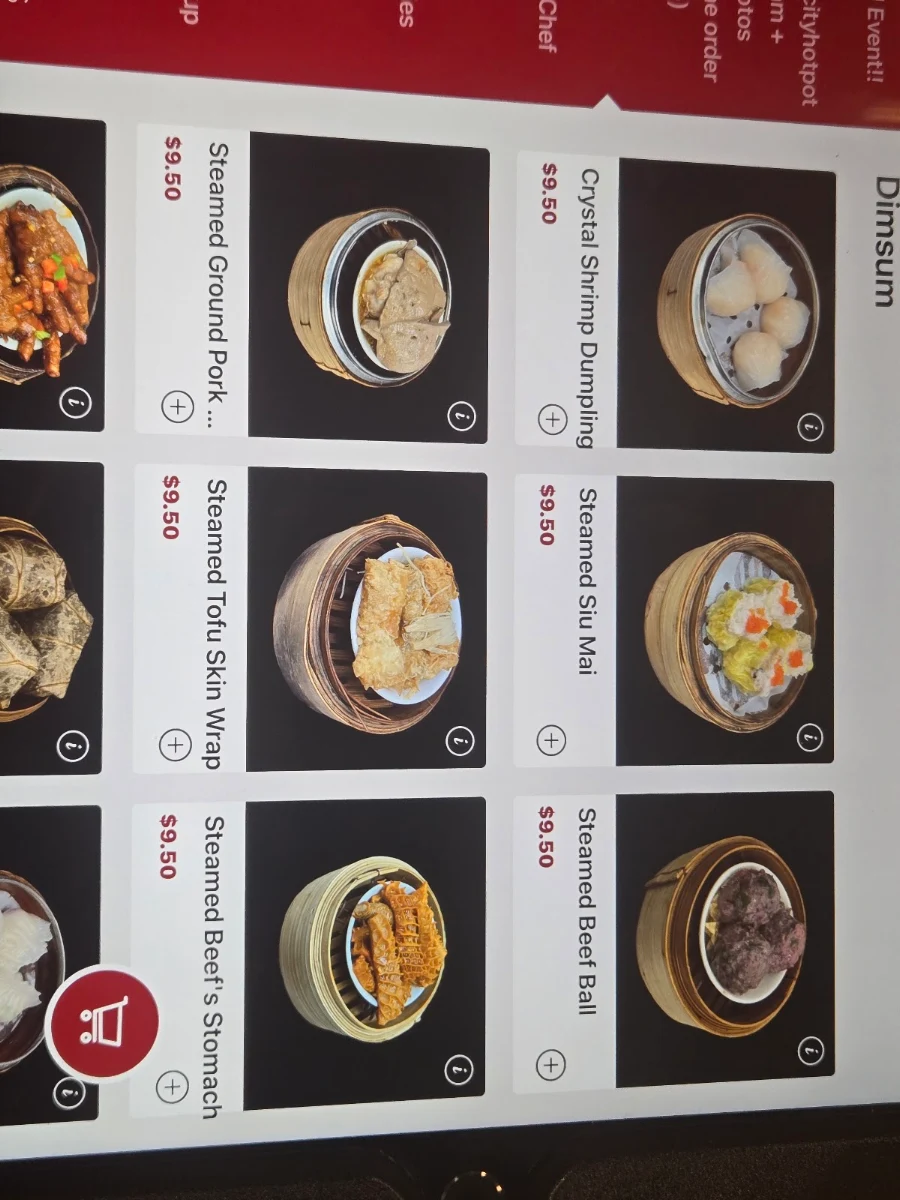 Menu, Garden City Hot Pot