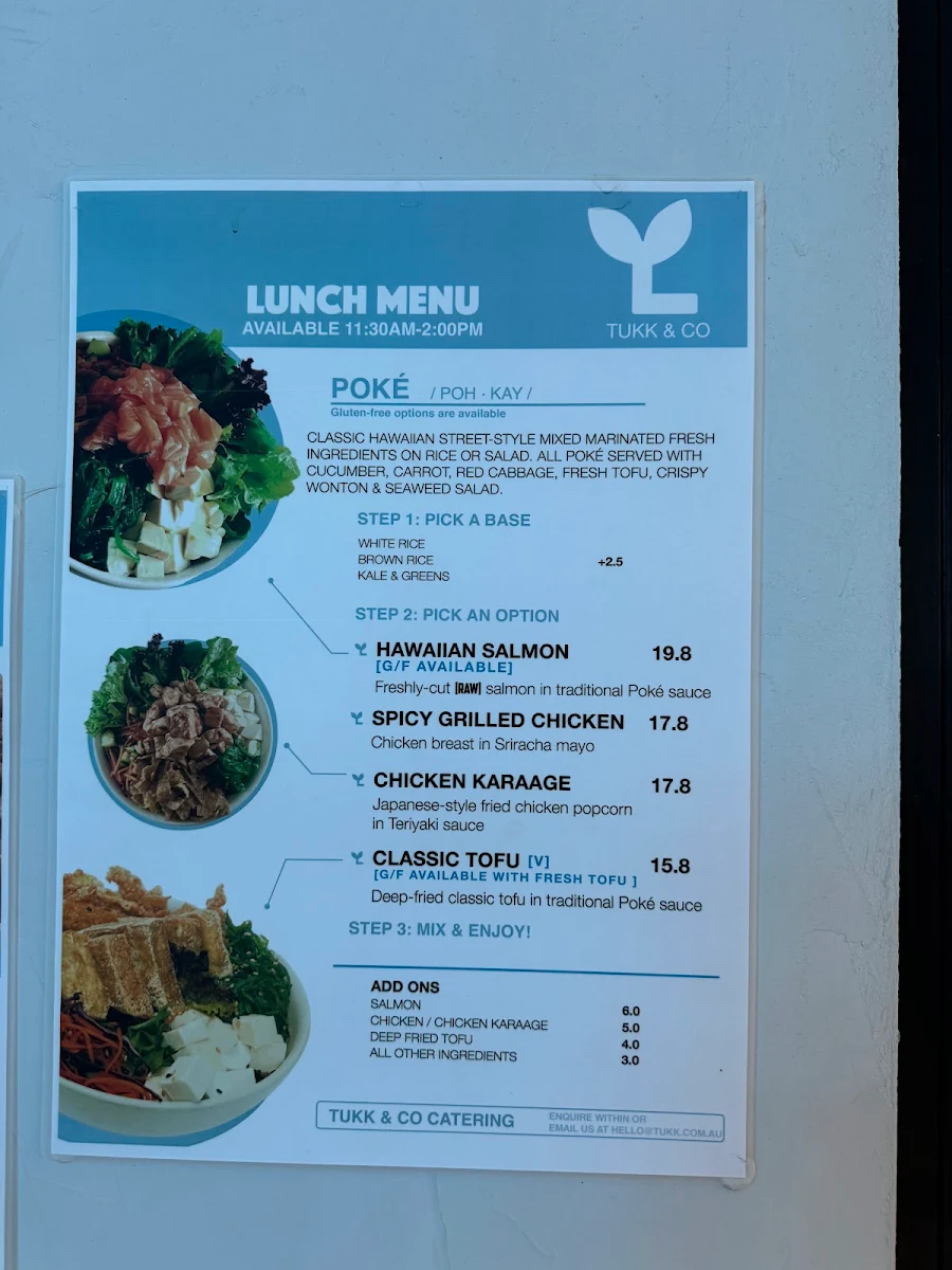 Menu, Tukk and Co