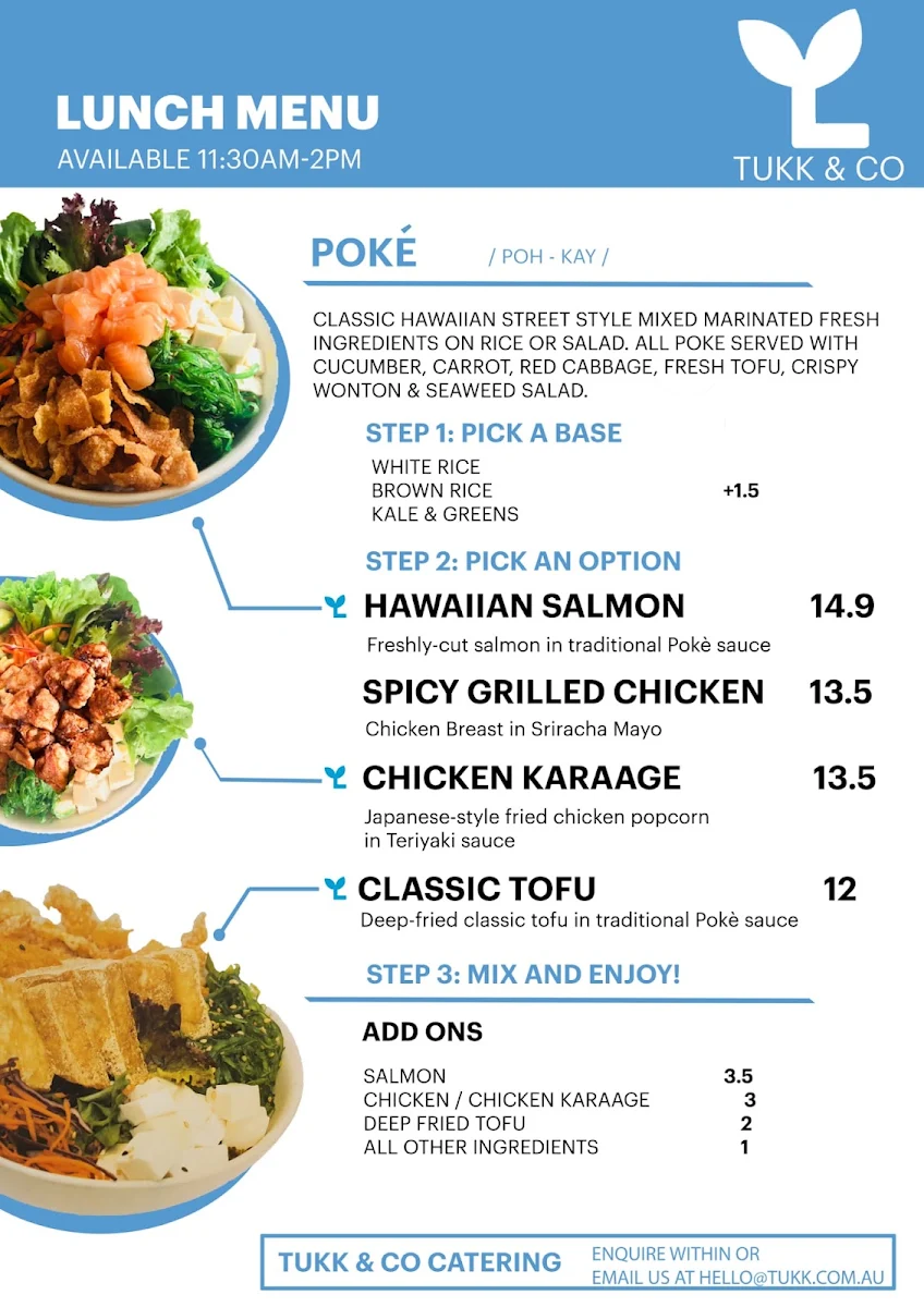 Menu, Tukk and Co