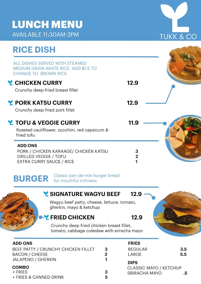 Menu, Tukk and Co