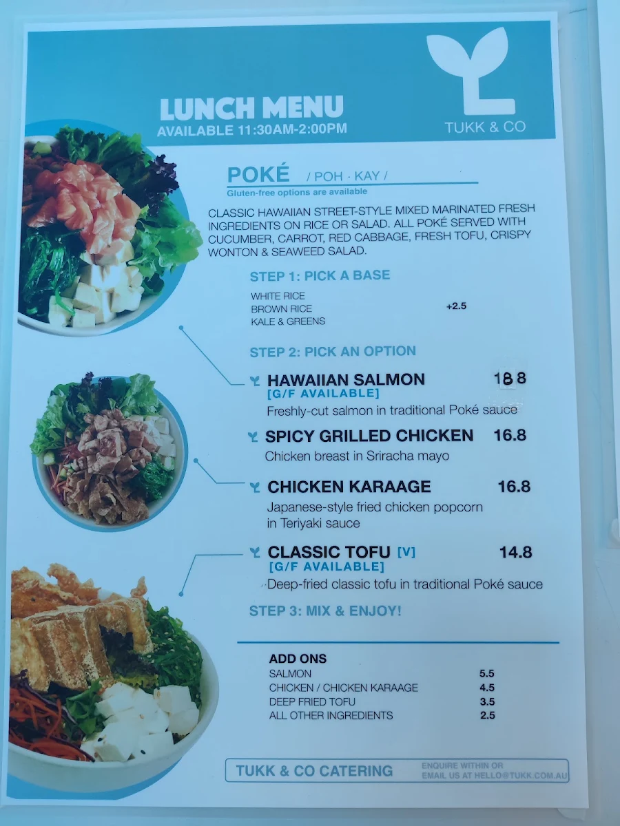 Menu, Tukk and Co