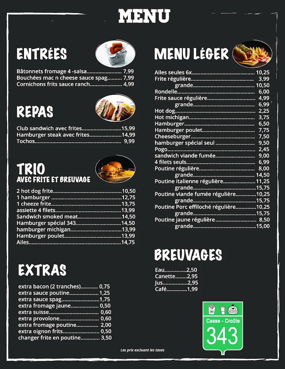 Menu, Le casse-croûte 343