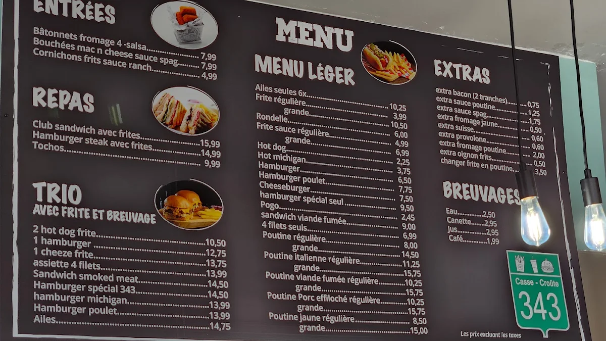 Menu, Le casse-croûte 343