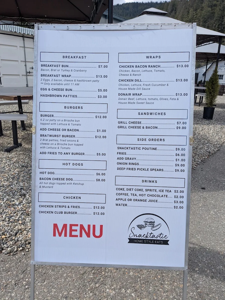 Menu, Snacktastic