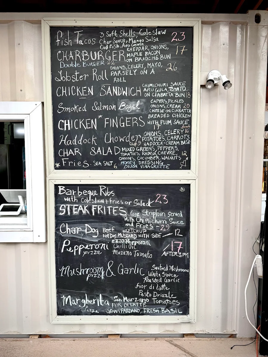 Menu, Char And Chowder