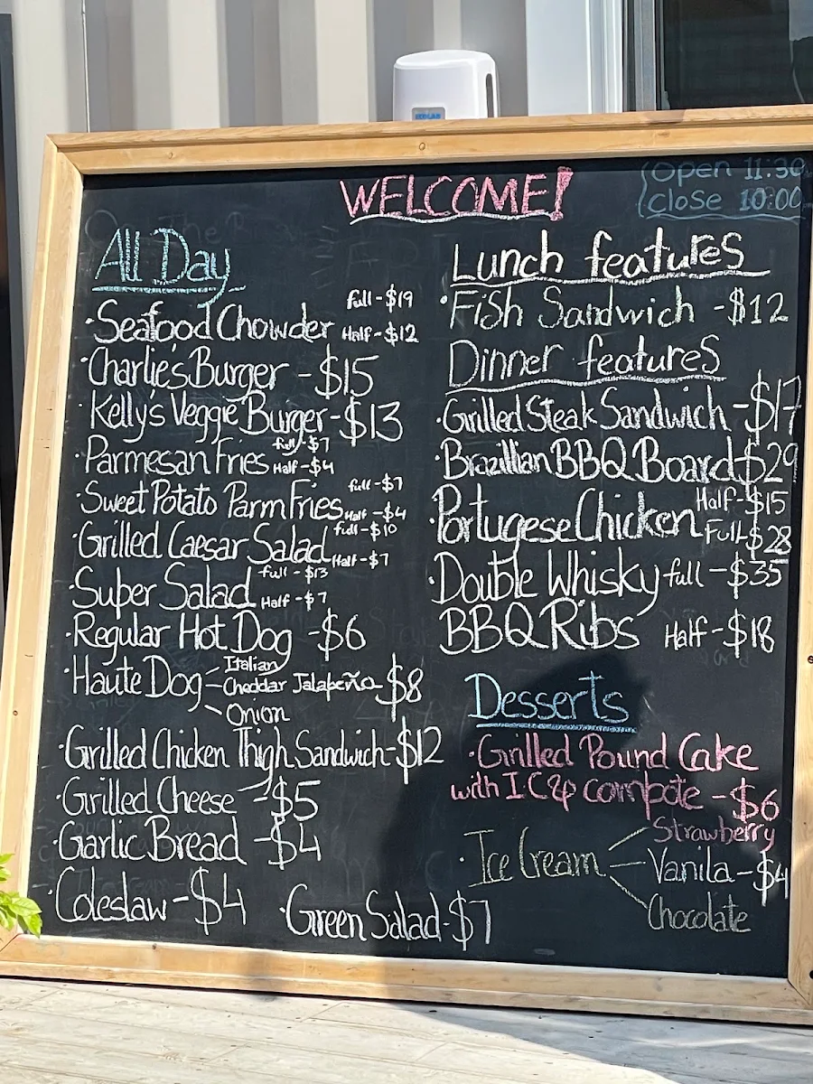 Menu, Char And Chowder