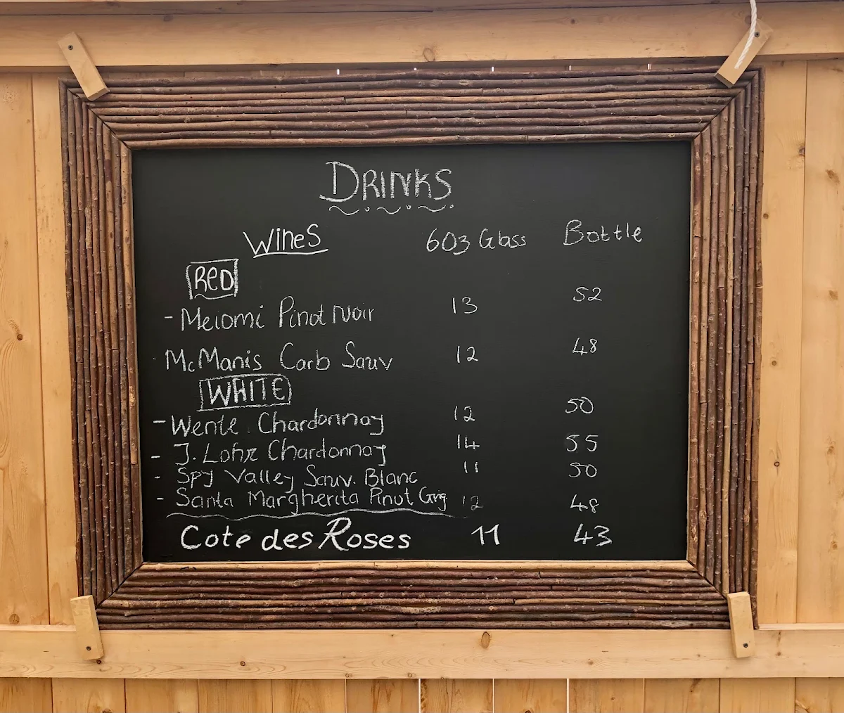 Menu, Char And Chowder
