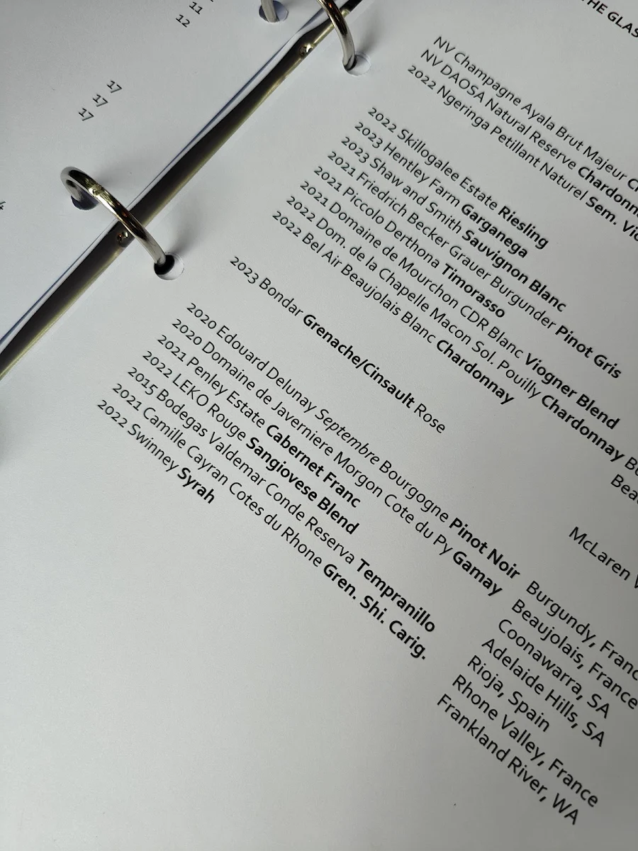 Menu, Mother Vine