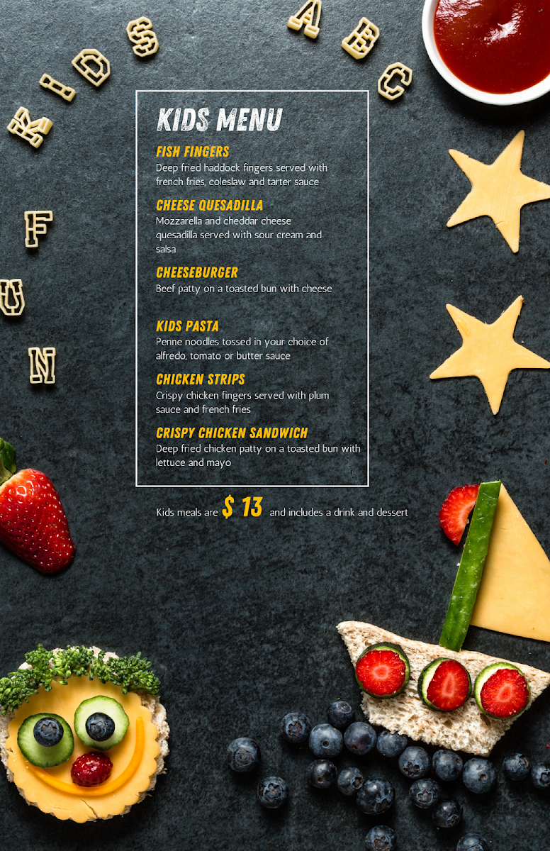 Menu, Duffy's Famous Fish & Chips Restaurant
