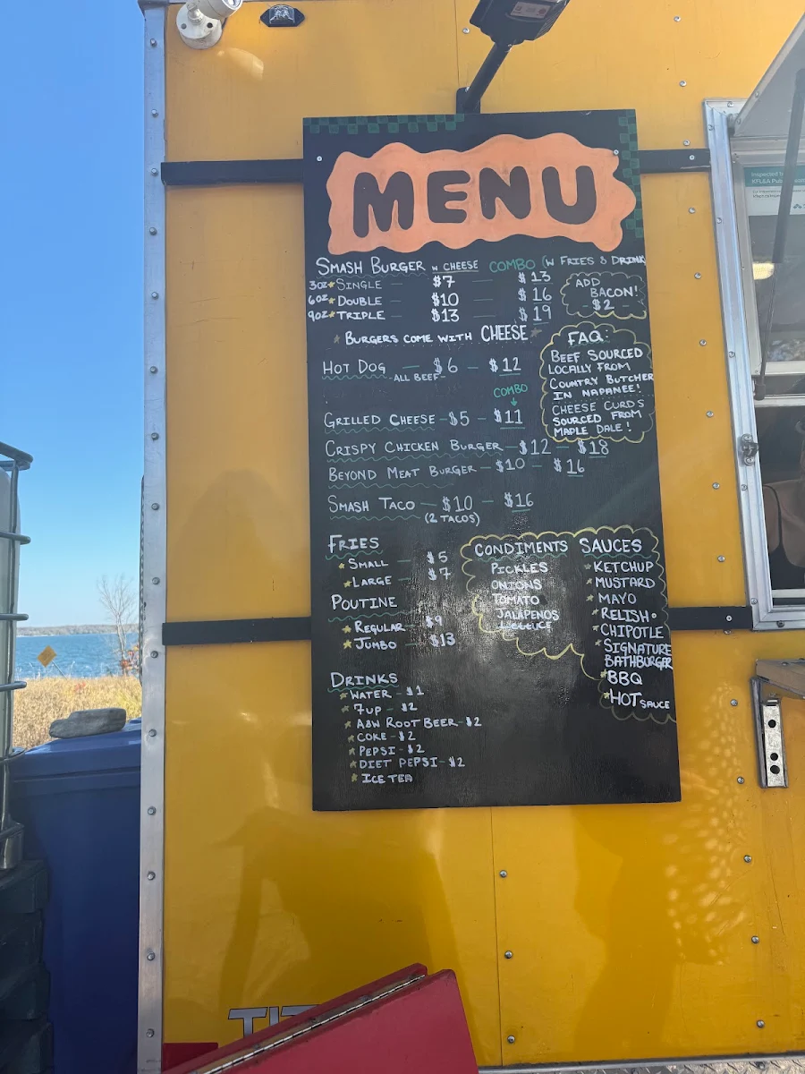 Menu, Bathburgers
