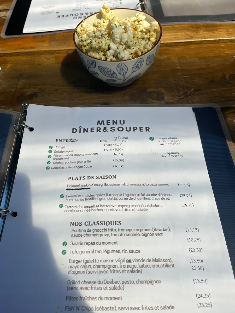 Menu, L'Imposteur Resto-Traiteur Flexi-Végé