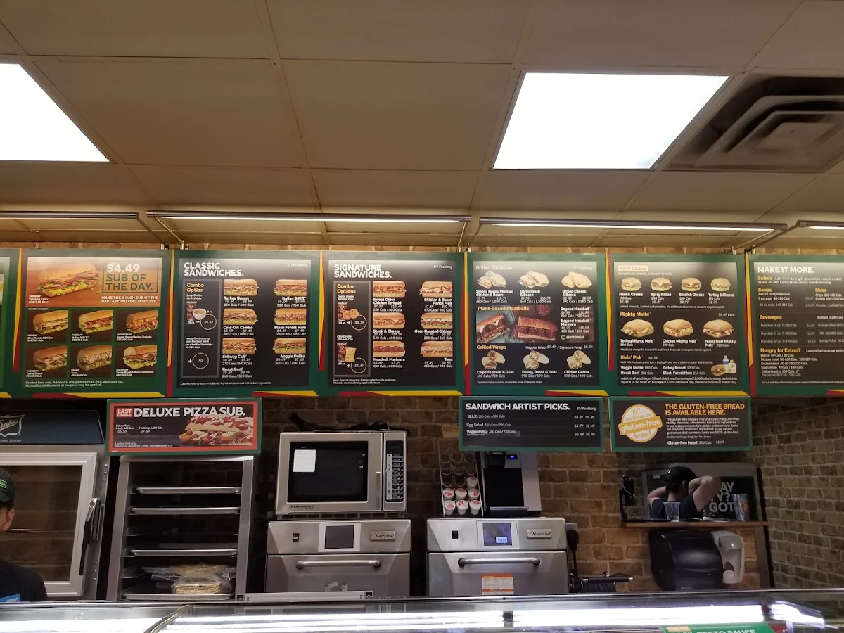 Menu, Subway