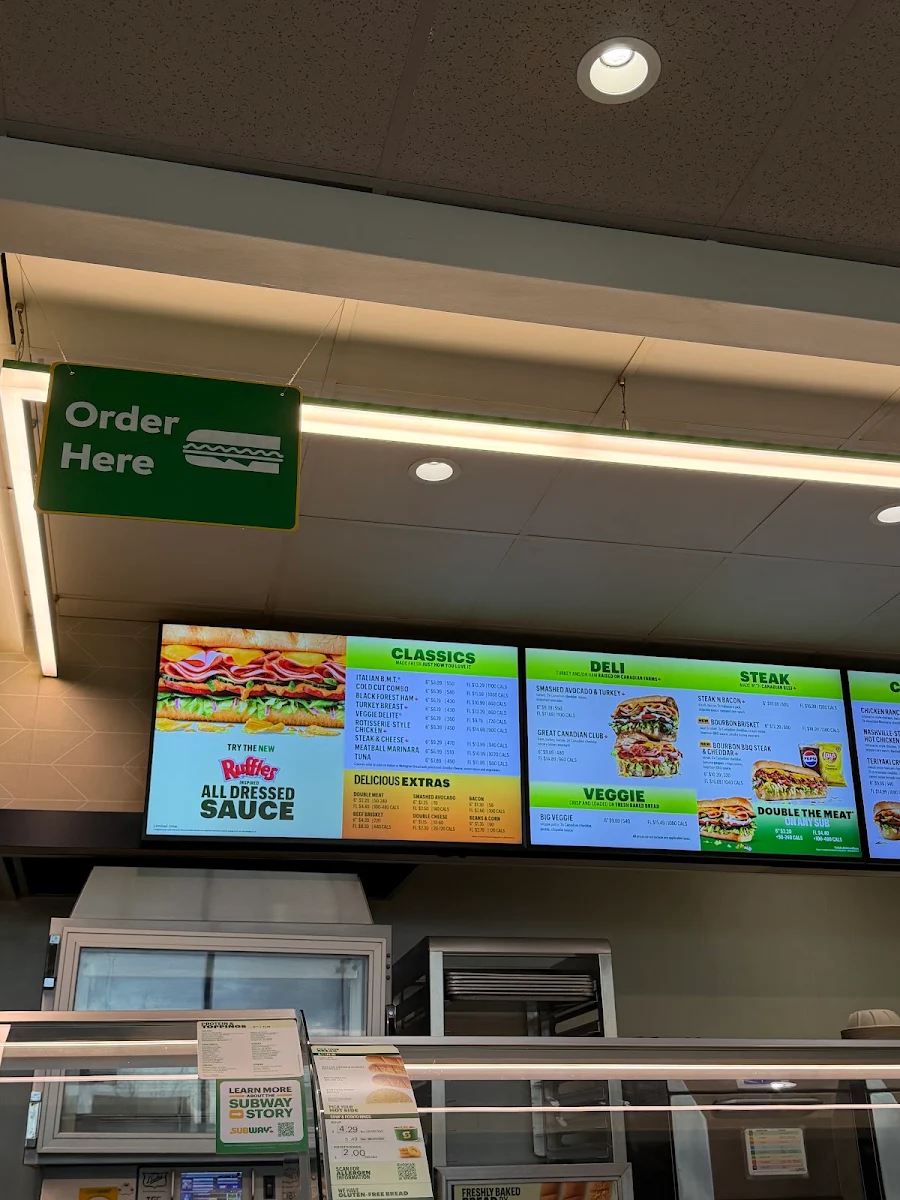 Menu, Subway