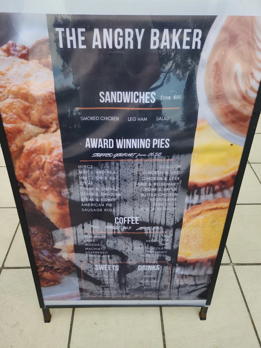 Menu, The Angry Baker