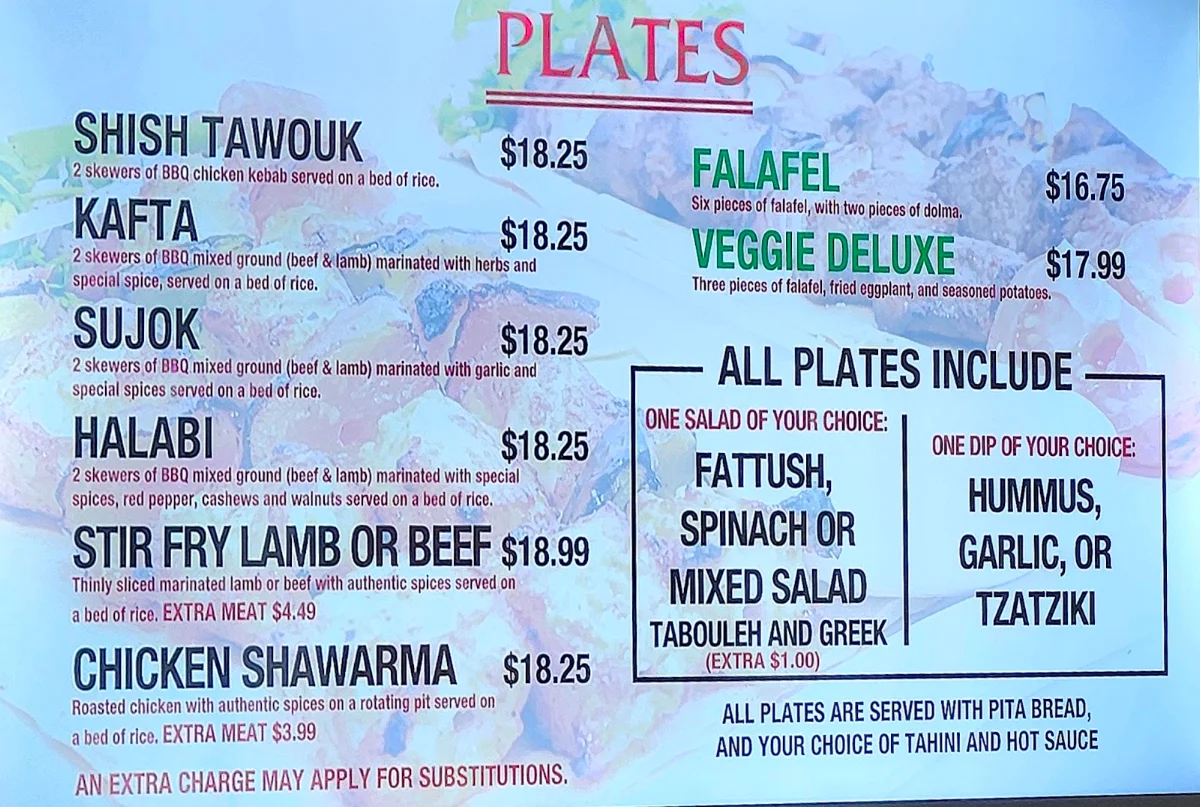 Menu, Mashawee Lebanese Grill (Crispy Falafel)