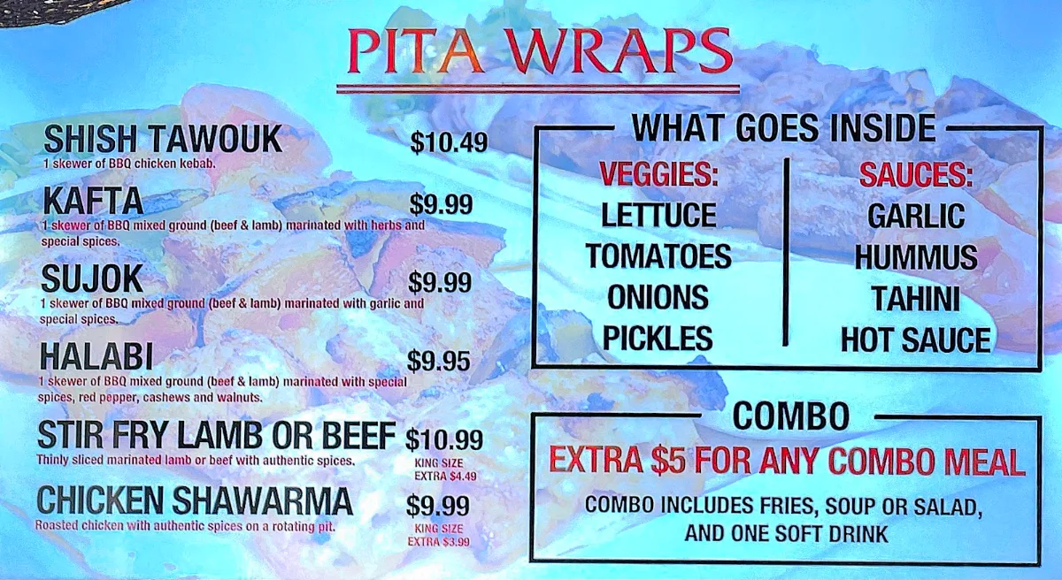Menu, Mashawee Lebanese Grill (Crispy Falafel)