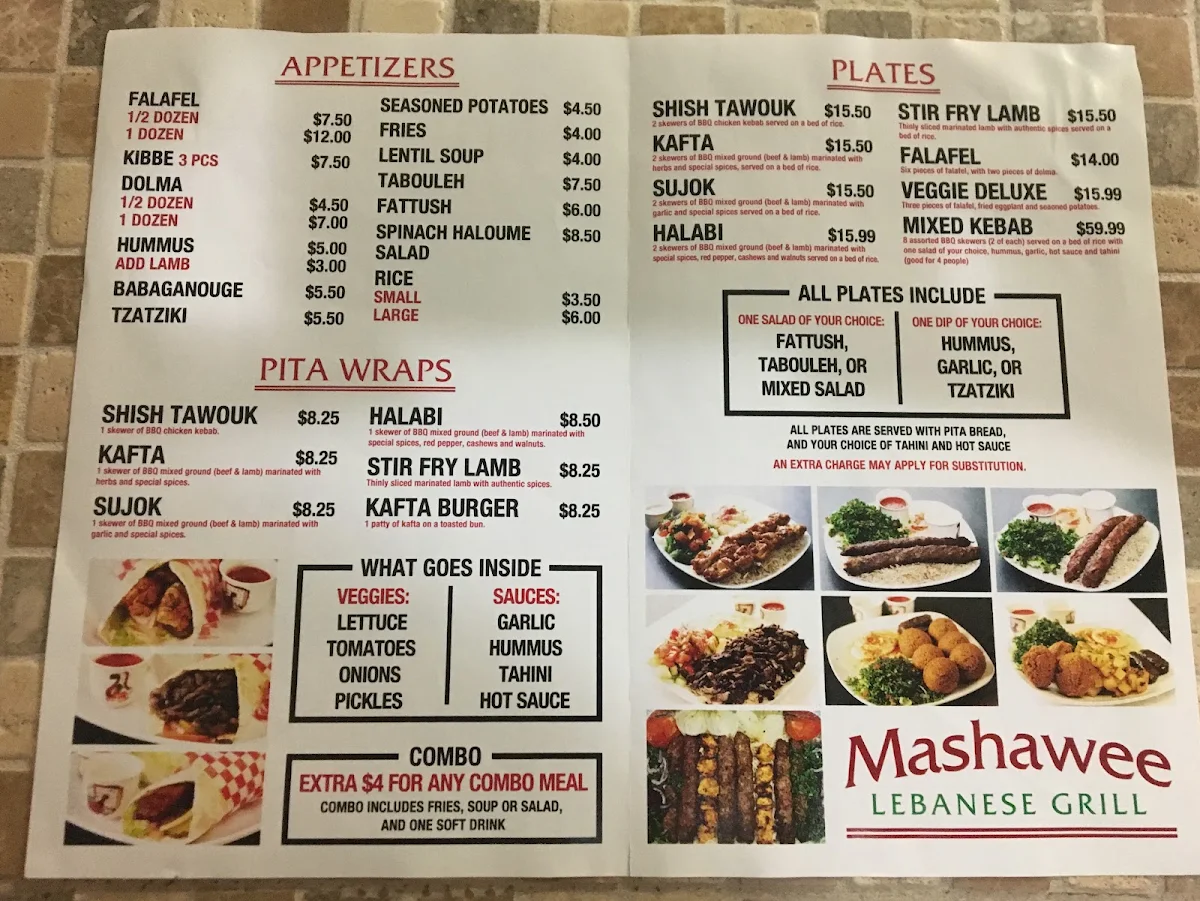 Menu, Mashawee Lebanese Grill (Crispy Falafel)