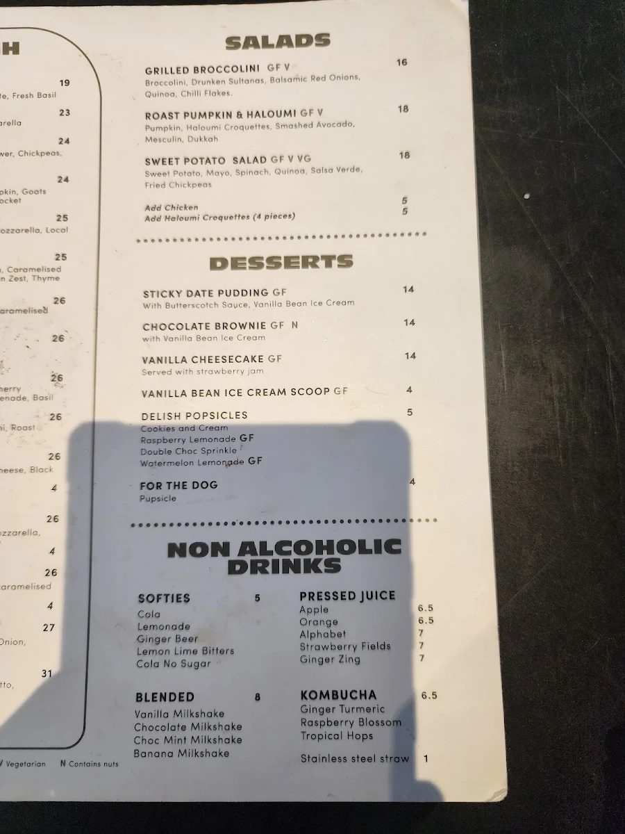 Menu, General Public Food Co - Scarborough