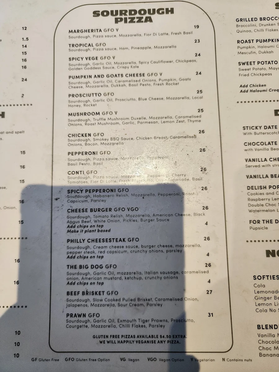 Menu, General Public Food Co - Scarborough