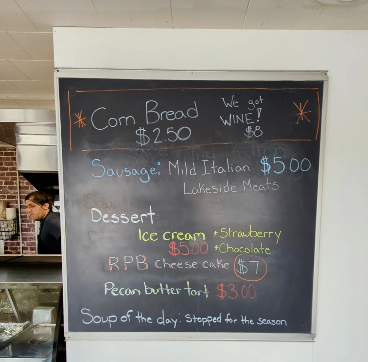 Menu, Cook Shack